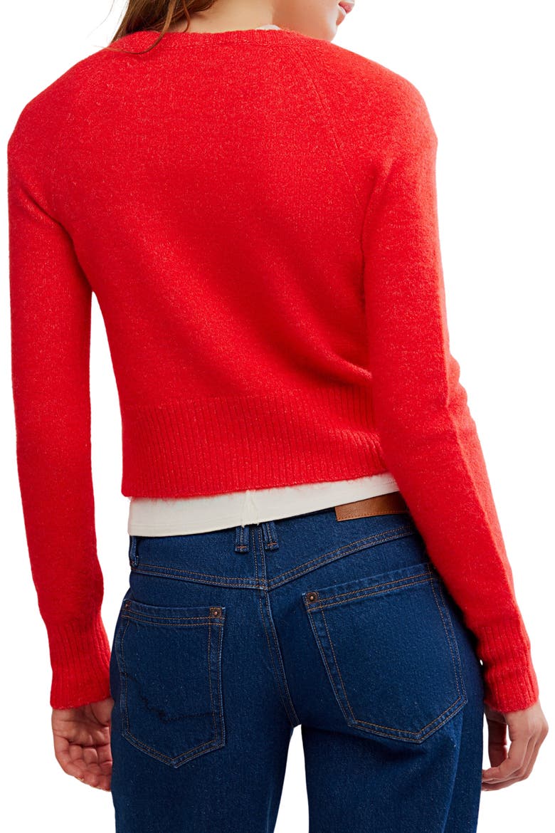 School Girl Crop Cardigan, Alternate, color, CHERRY POP MELANGE