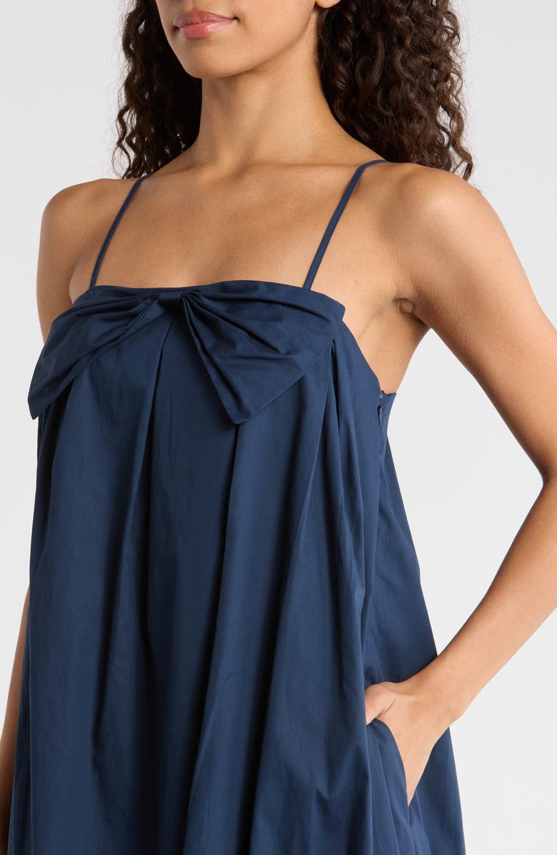SUGARLIPS Melly Pleated Bow Maxi Dress, Alternate, color, Navy