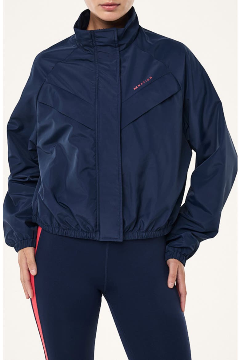 Shield Water Repellent Track Jacket, Main, color, DARK NAVY