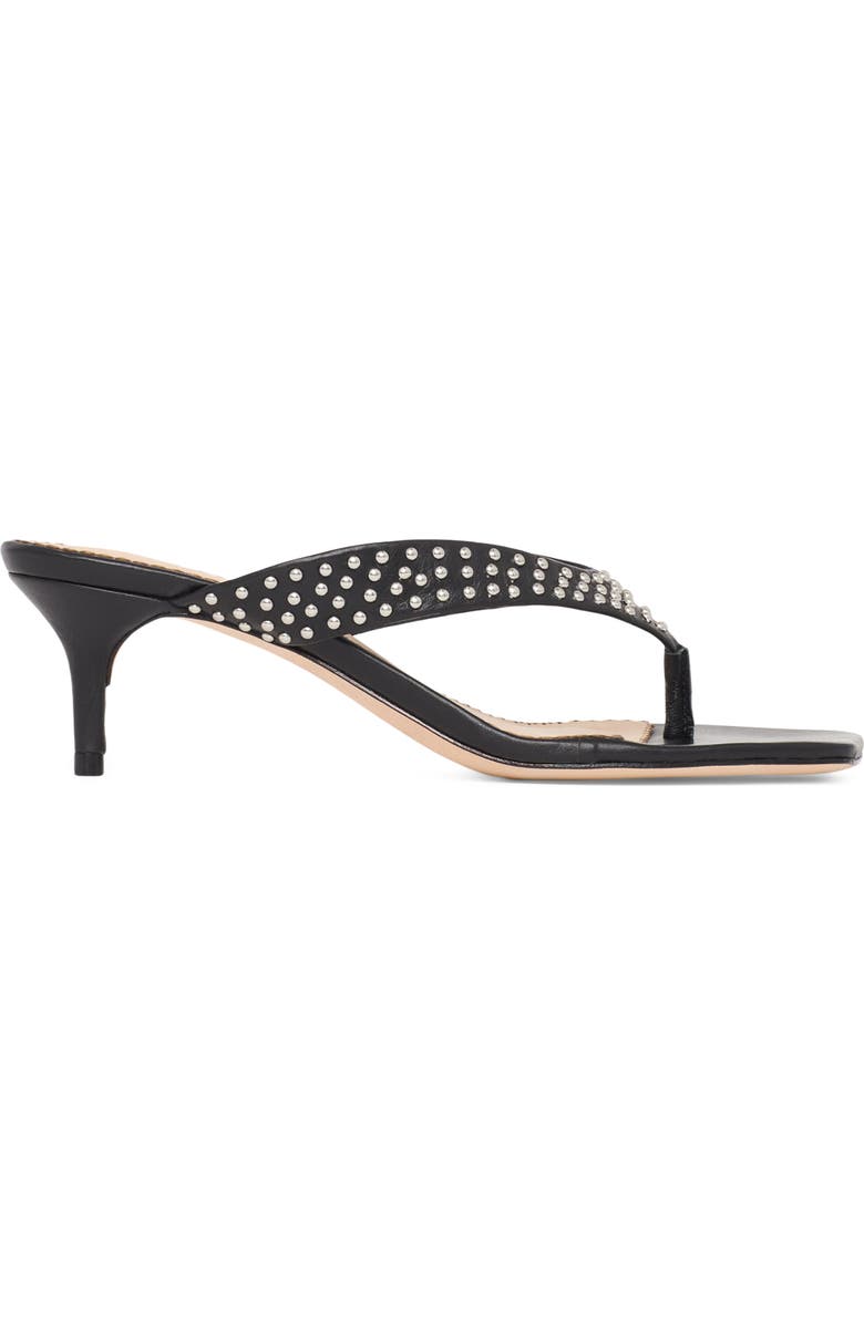 Cinq à Sept Frankie Studded Leather Thong Sandal, Alternate, color, Black/ Silver