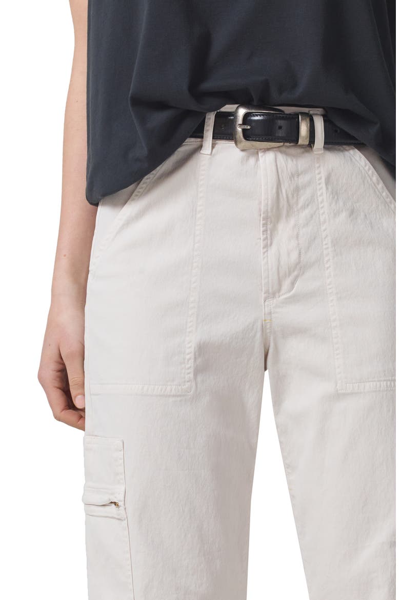 Marcelle Low Rise Barrel Organic Cotton Cargo Pants, Alternate, color, OYSTERETTE