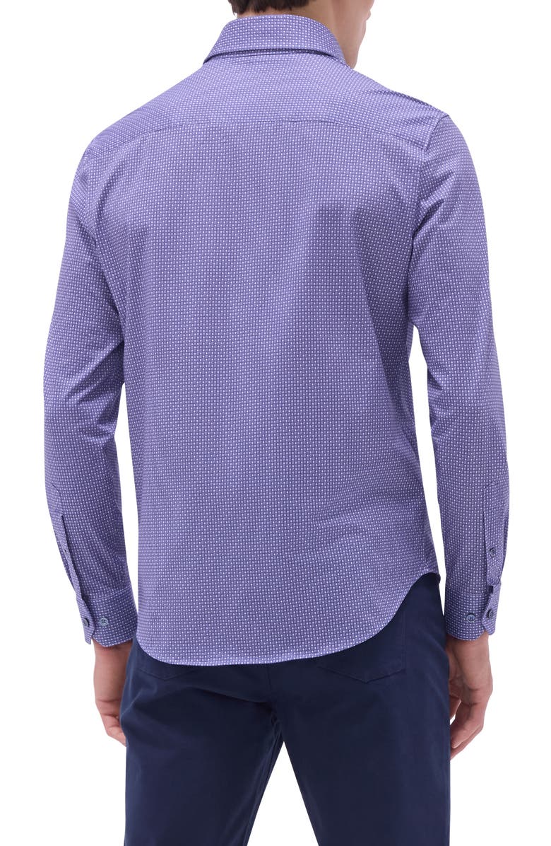 Bugatchi Devon Medallion Print OoohCotton<sup>®</sup> Button-Up Shirt, Alternate, color, Lilac