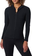 90 DEGREE BY REFLEX Brisa Interlock Flared Full Zip Sweatshirt