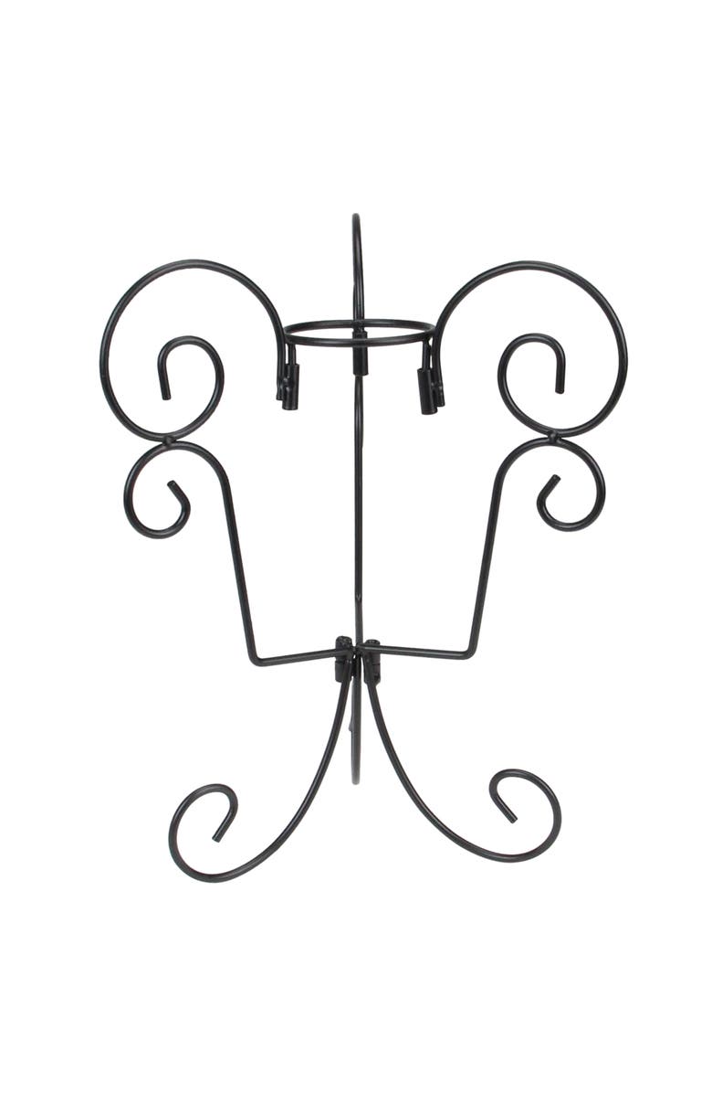 Northlight 11.25" Black Swirled Outdoor Patio Garden Gazing Ball Stand, Main, color, Black