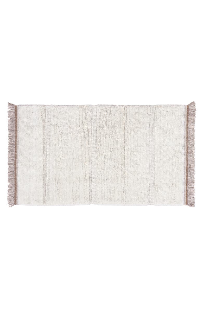 Lorena Canals Steppe Woolable Washable Wool Rug, Main, color, Sheep White