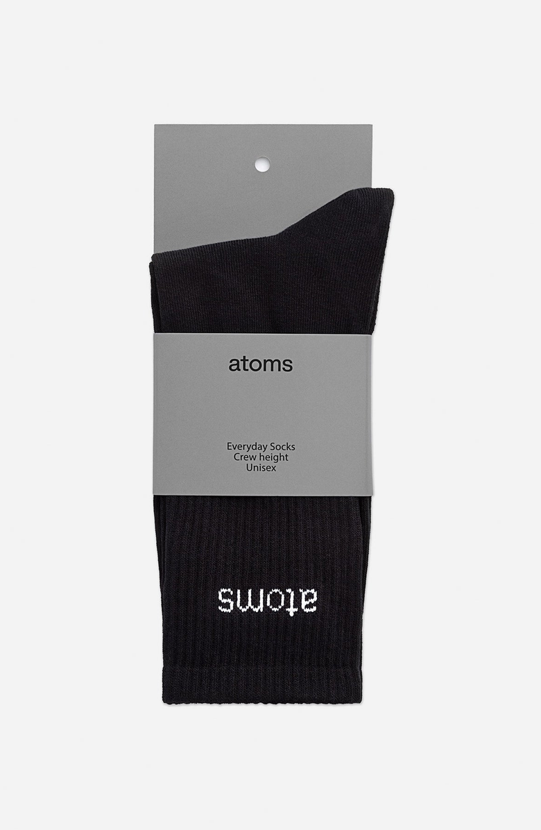 Atoms Classic Crew Socks, Alternate, color, Black