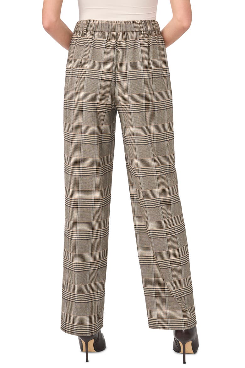 Plaid Straight Leg Pants, Alternate, color, RICH BLACK/ BEIGE