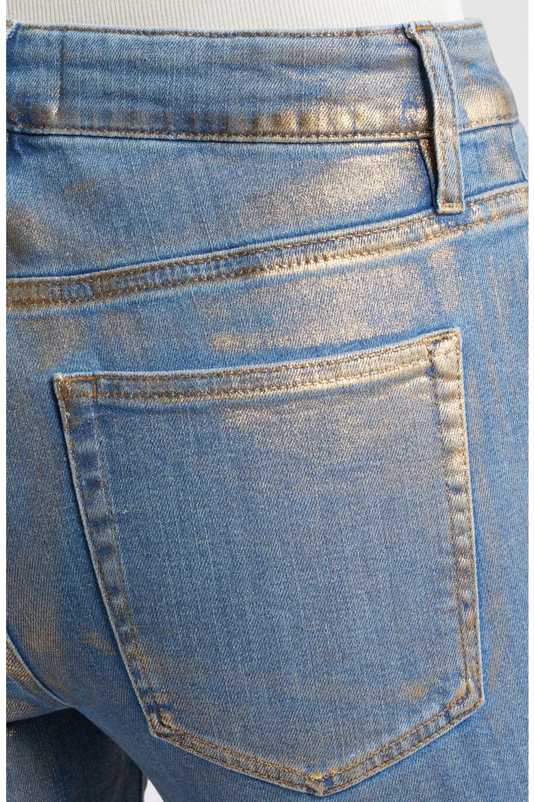 Le Crop Mini Bootcut Jeans, Alternate, color, GOLD HOLOGRAM
