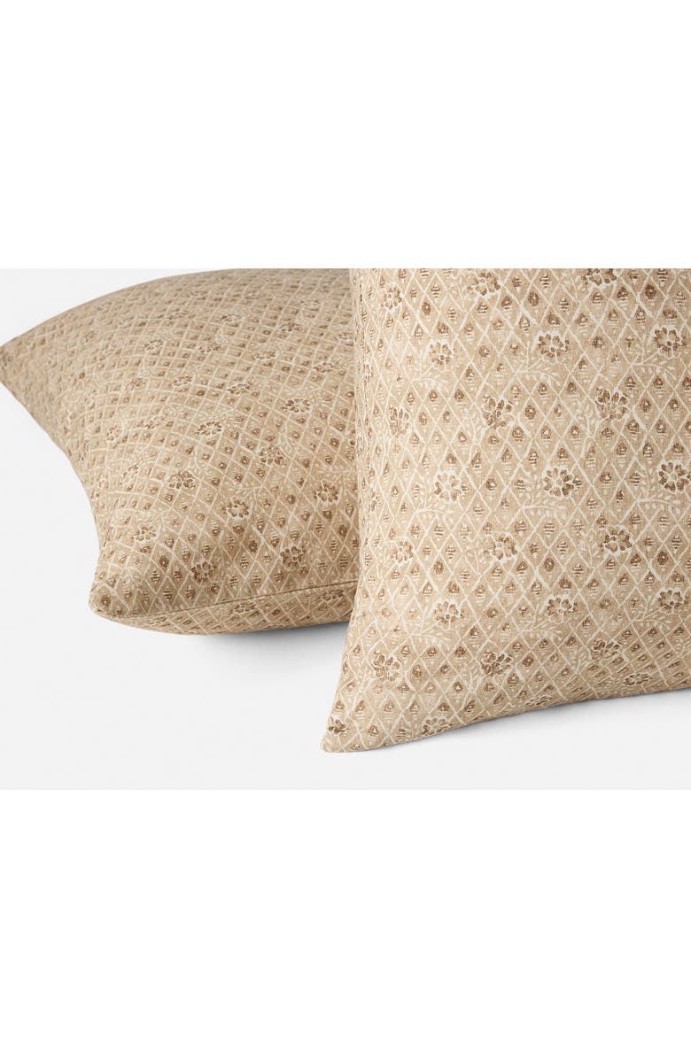Coyuchi Coral Bell Print Throw Pillow Cover, Alternate, color, Chestnut