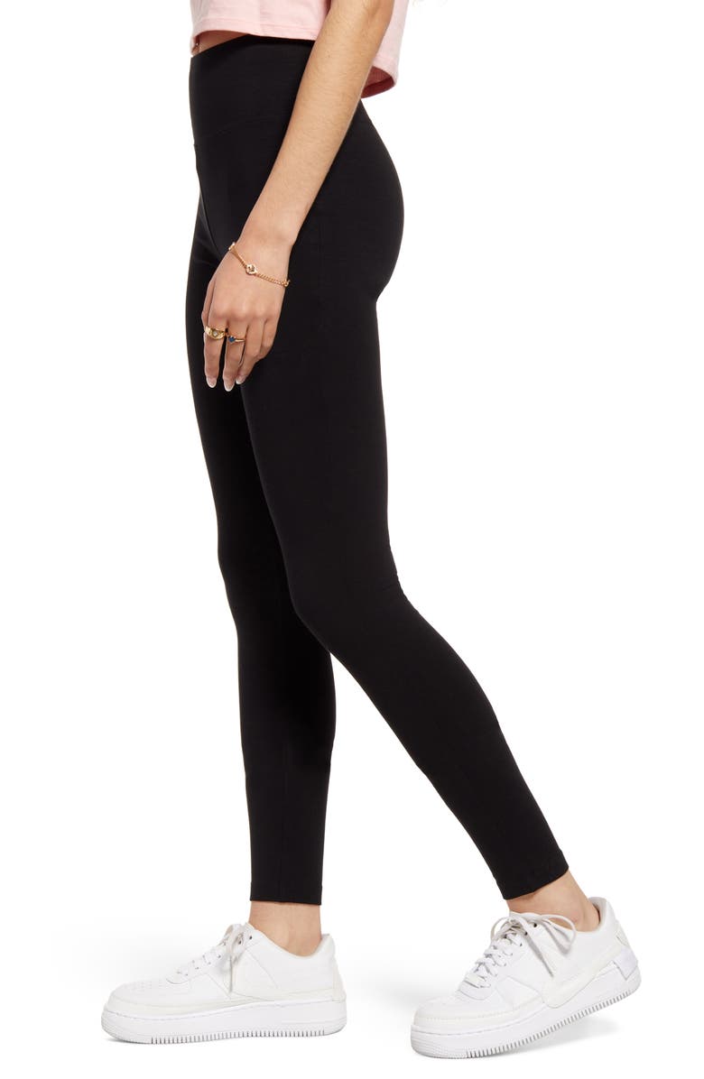BP. Classic High Waist Organic Cotton Blend Leggings, Alternate, color,