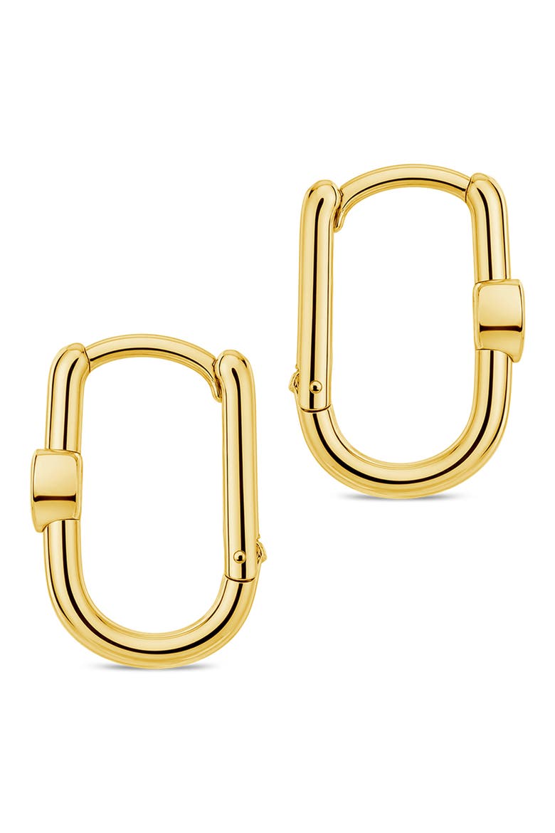 Solitaire Heart Cubic Zirconia Huggie Hoop Earrings, Alternate, color, GOLD
