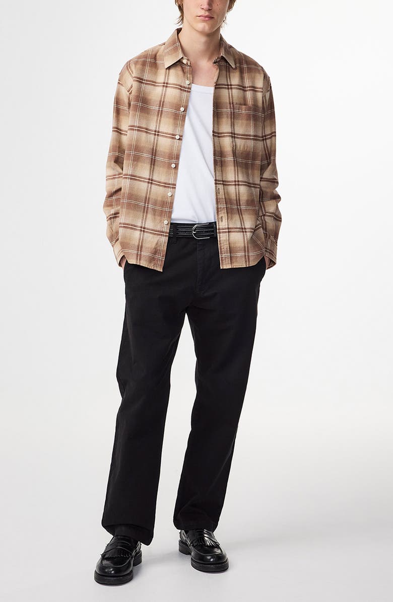 NN07 Deon 5465 Organic Cotton Button-Up Shirt, Alternate, color, Camel Check