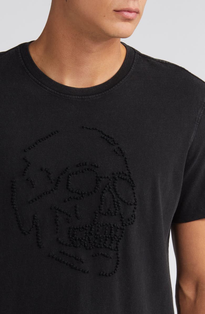 John Varvatos Beaded Skull Cotton T-Shirt, Alternate, color,