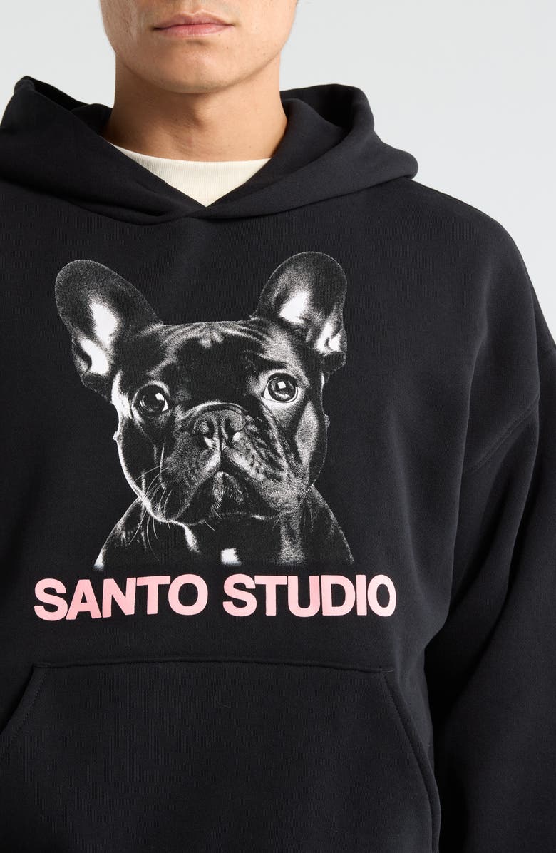 SANTO STUDIO Peace Graphic Hoodie, Alternate, color, Black