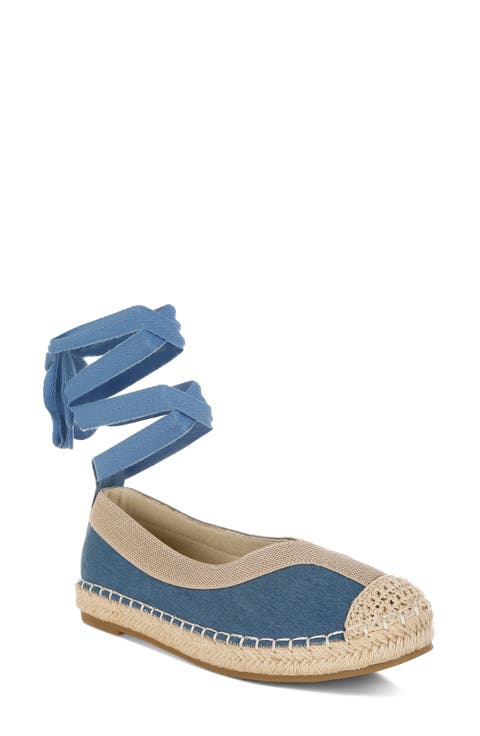 Nalya Ankle Wrap Espadrille Flat (Women)