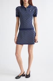 Sandy Liang Tumi Polka Dot Polo Sweater Dress