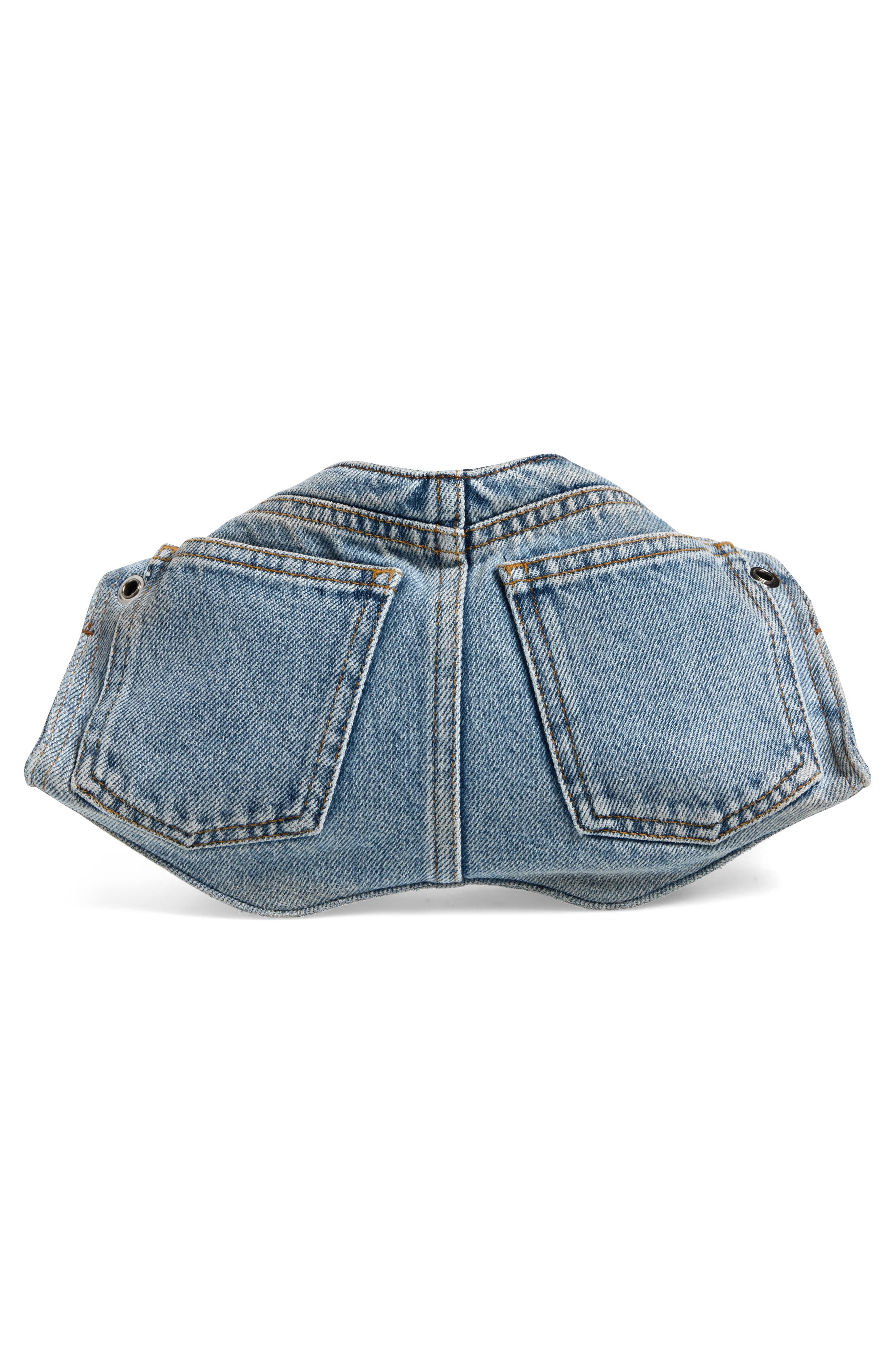 Manta Denim Clutch, Alternate, color, NAVY