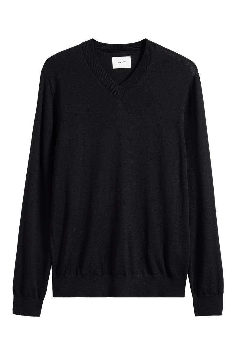 Serge 6584 Wool Blend V-Neck Sweater, Alternate, color, BLACK