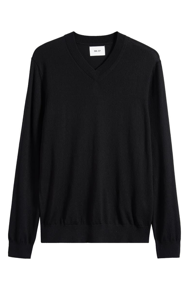 NN07 Serge 6584 Wool Blend V-Neck Sweater, Alternate, color, Black