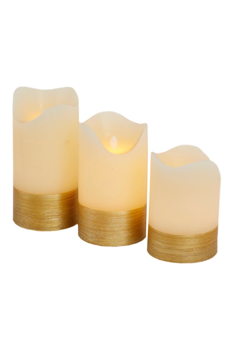 Gold Wax Gold Base Flameless Candle with Remote Control, Alternate, color, WHITE