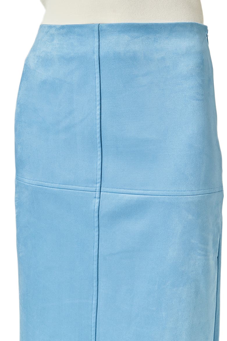 Faux Suede Midi Skirt, Alternate, color, SLATE BLUE