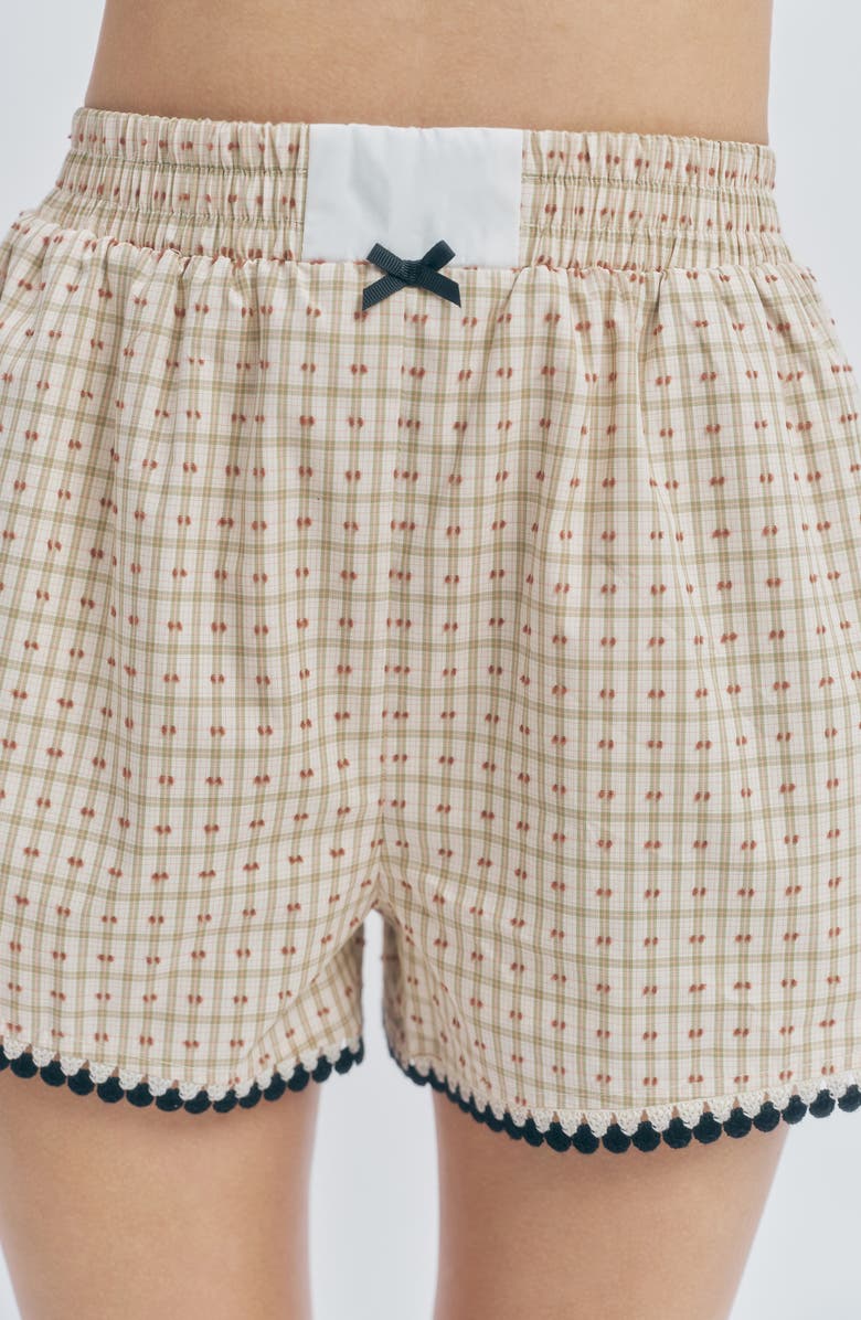 MAUDE CLUB Penny Plaid Shorts, Alternate, color, Beige Plaid