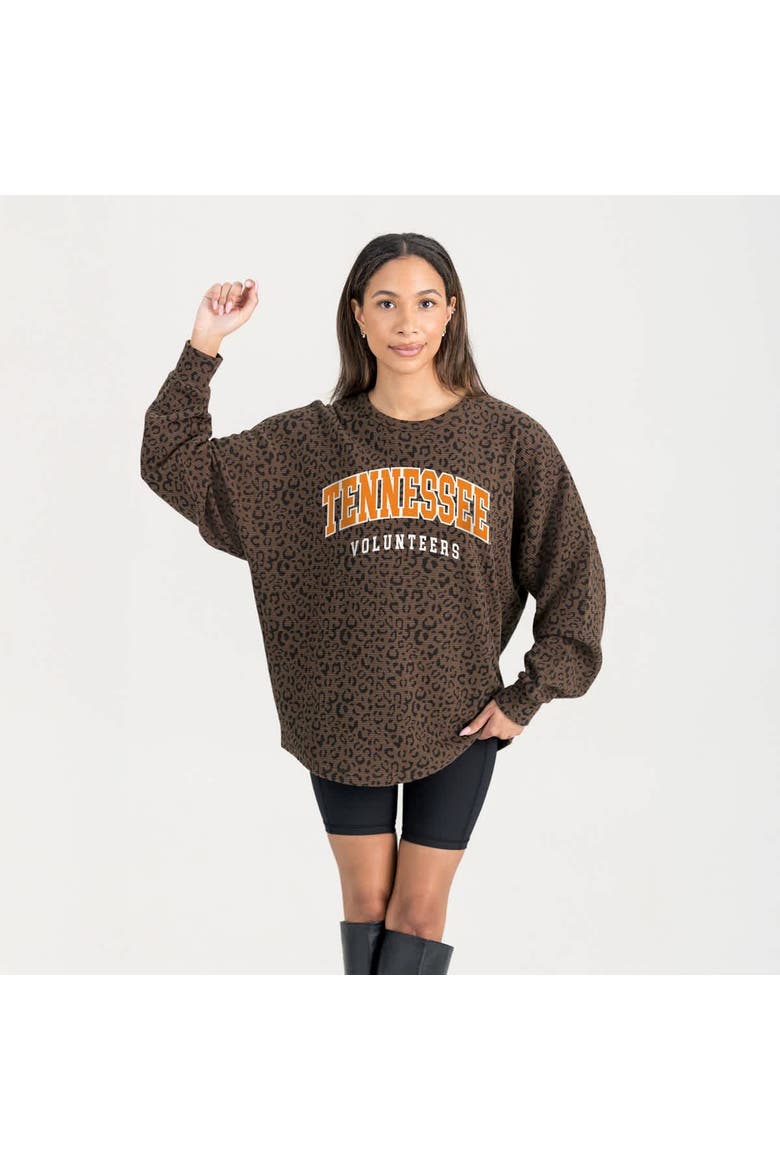 Women's Gameday Couture Brown Tennessee Volunteers Leopard Oversized Sweatshirt, Main, color, Brown
