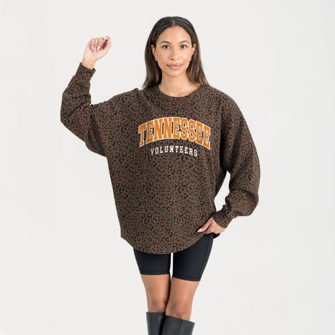Women's Gameday Couture Brown Tennessee Volunteers Leopard Oversized Sweatshirt