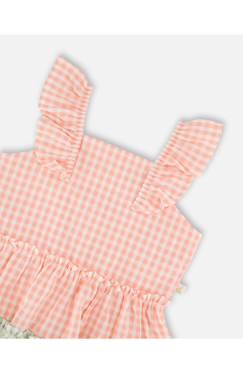 Deux par Deux Tunic and Organic Cotton Gingham Capri Set, Alternate, color, Coral Gingham & Coral