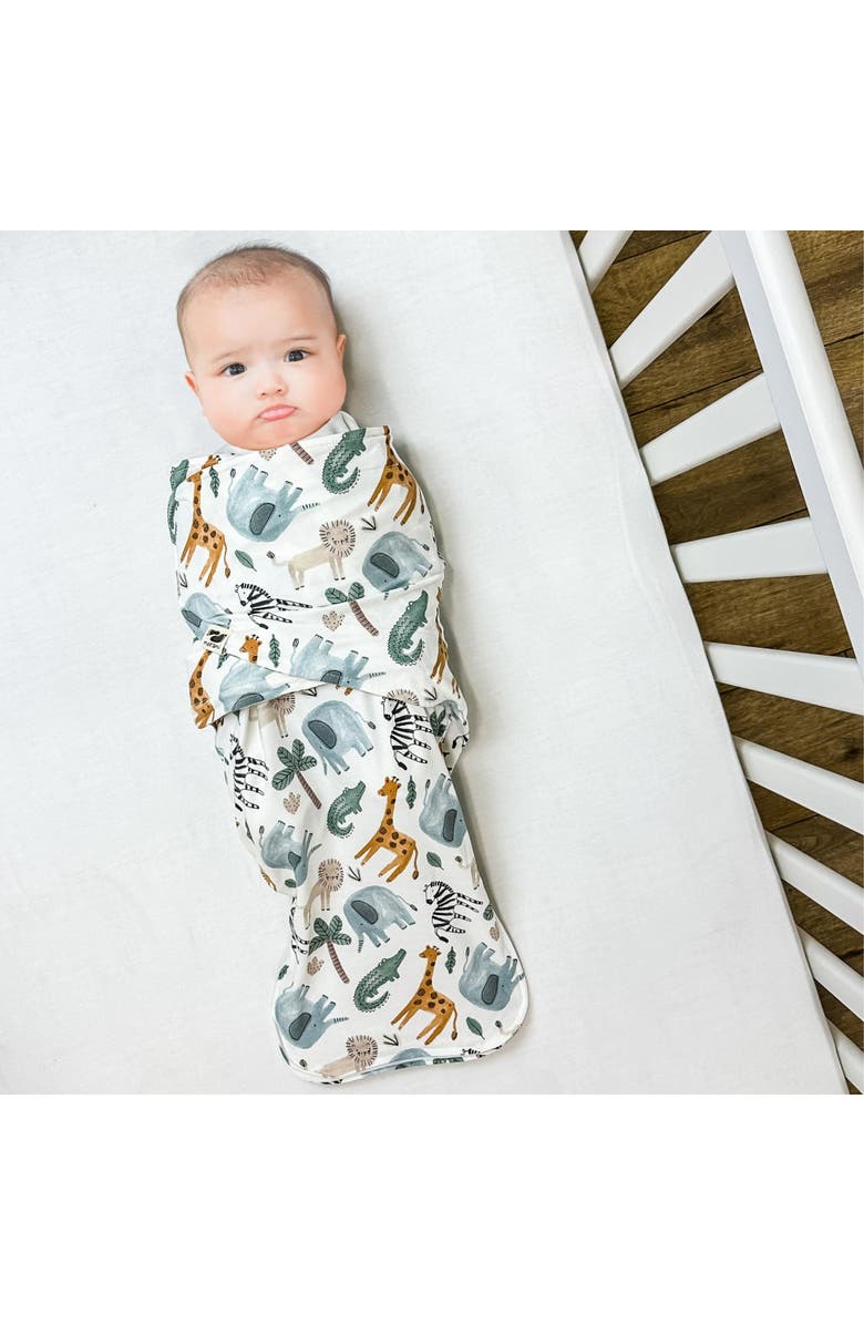 Norani Organic Snugababe Swaddle Sleep Pod with Arm Inserts, Alternate, color, Safari Animals