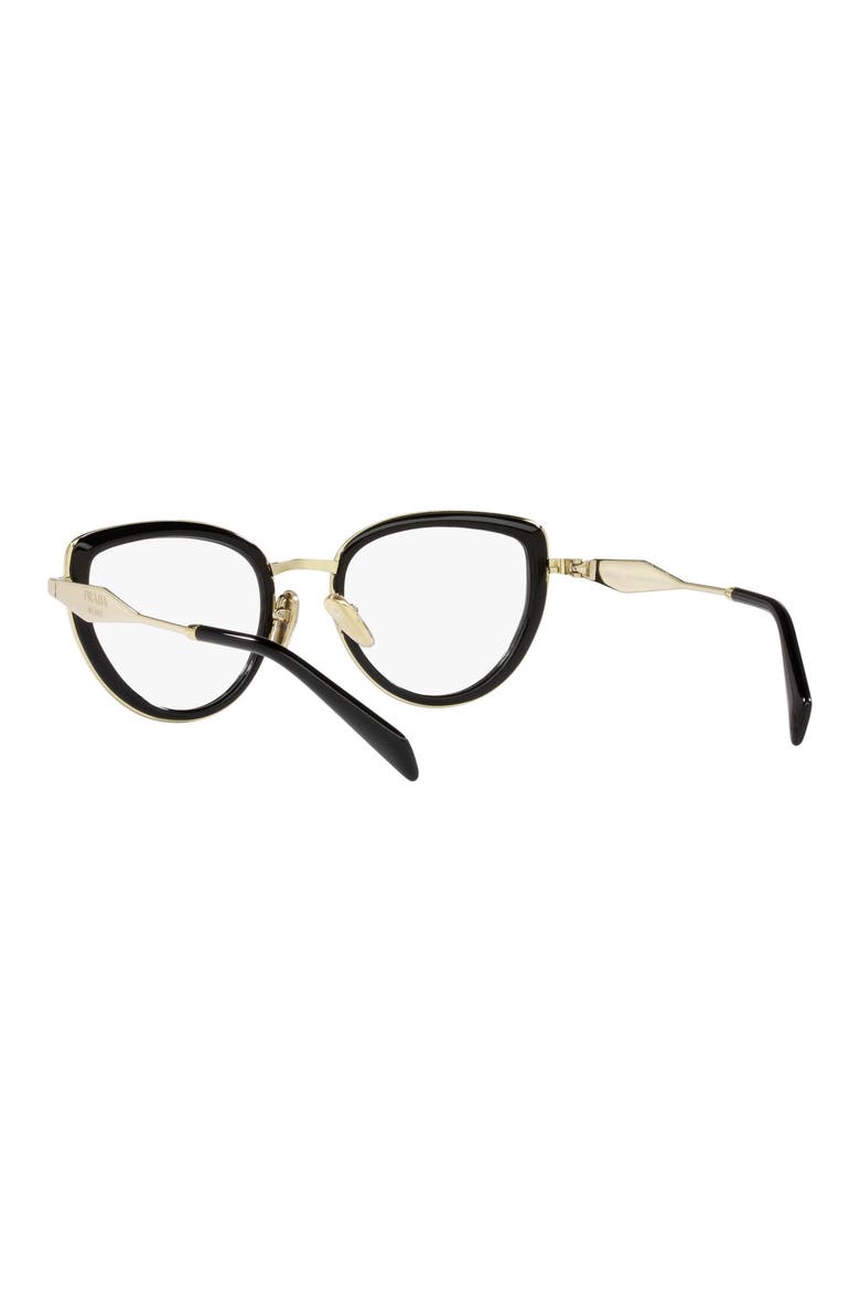 49mm Small Pillow Optical Glasses, Alternate, color, BLACK