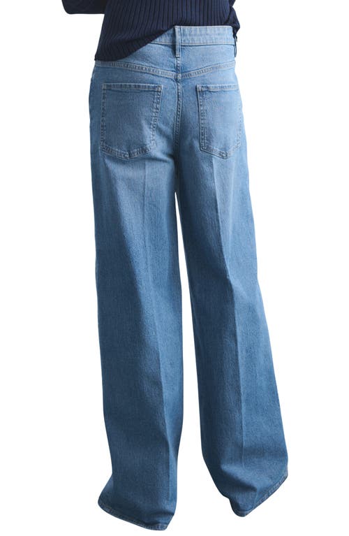 Mango Elise High Waist Wide Leg Jeans In Blue