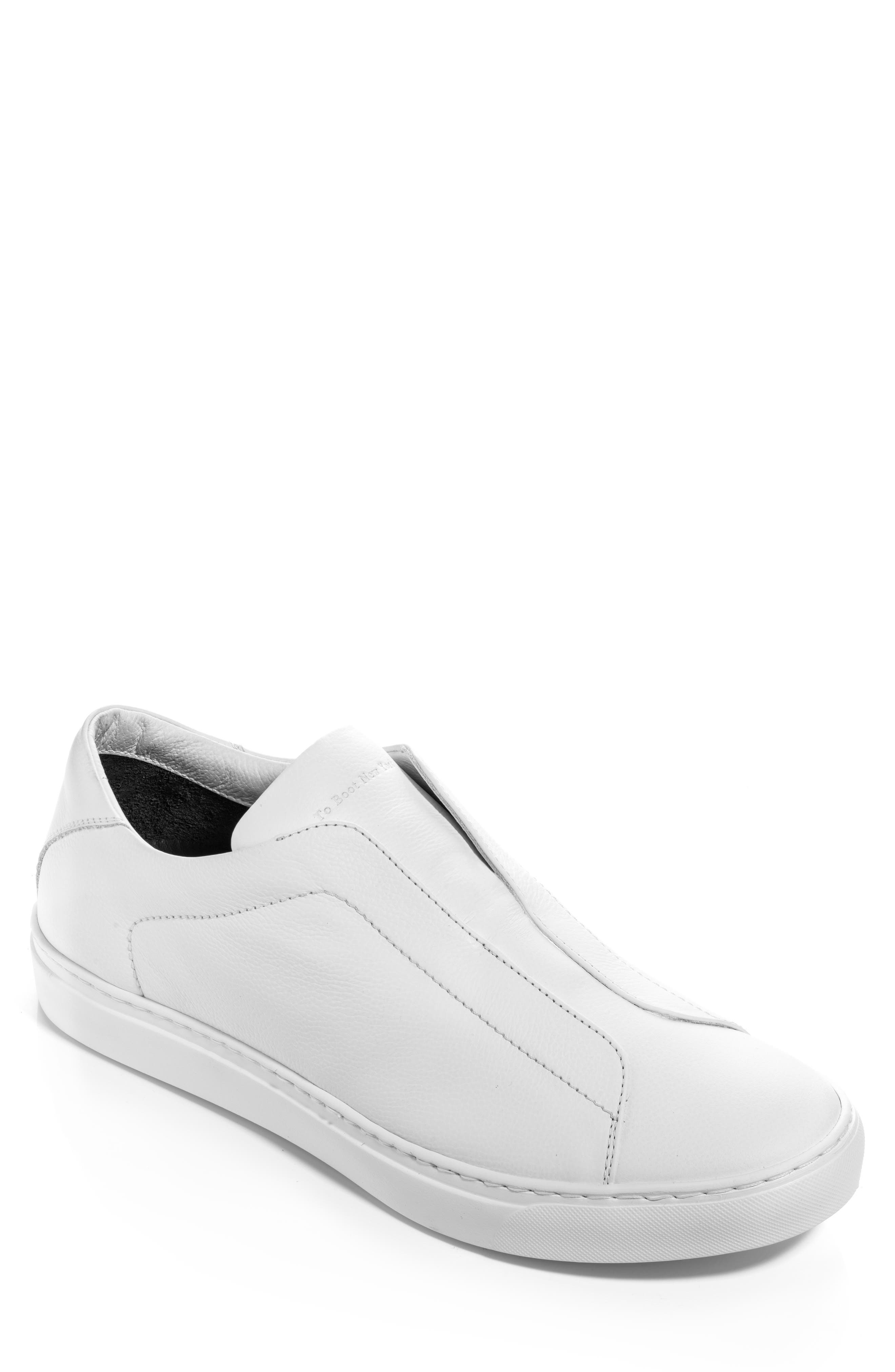 TO BOOT NEW YORK Cale Laceless Low Top Sneaker, Main, color, White
