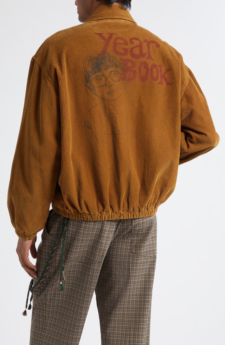 SONG FOR THE MUTE School Portrait Coach Cotton Corduroy Bomber Jacket, Alternate, color, Camel Fade Out