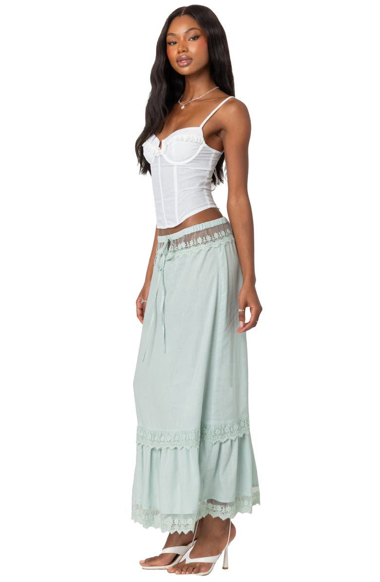 EDIKTED Lace Trim Maxi Skirt, Alternate, color, 
