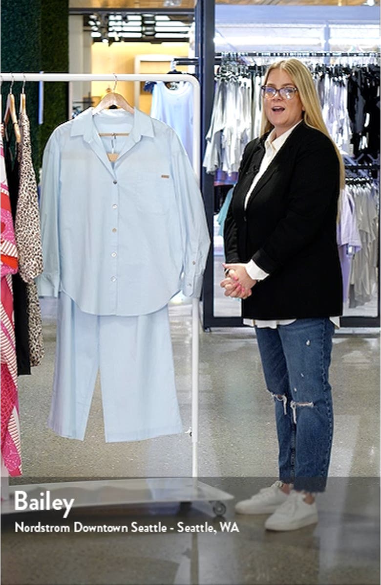 Long Sleeve Button-Up Airy Cotton Pajamas, sales video thumbnail