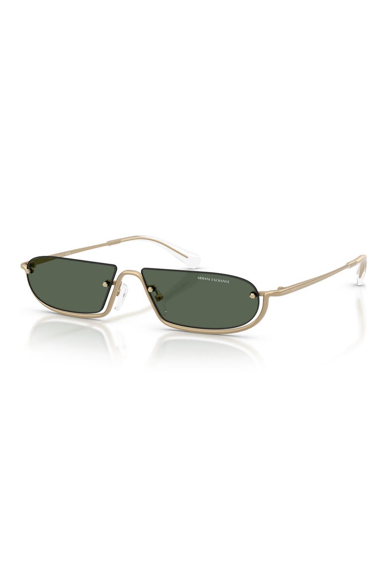 58mm Irregular Semi Rimless Sunglasses, Alternate, color, MATTE PALE GOLD / GREEN