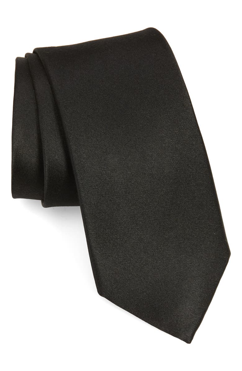 Nordstrom Solid Silk X-Long Tie, Main, color, 