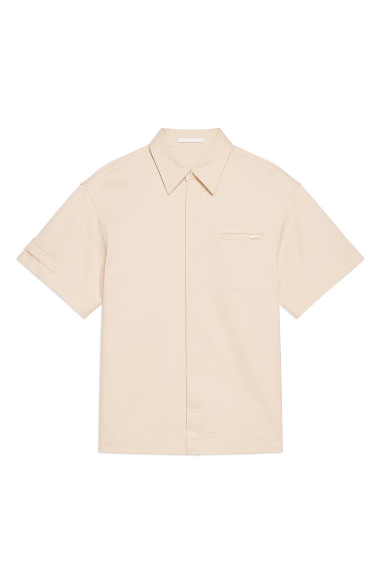 Helmut Lang Oversize Short Sleeve Button-Up Shirt, Alternate, color, Oatmeal