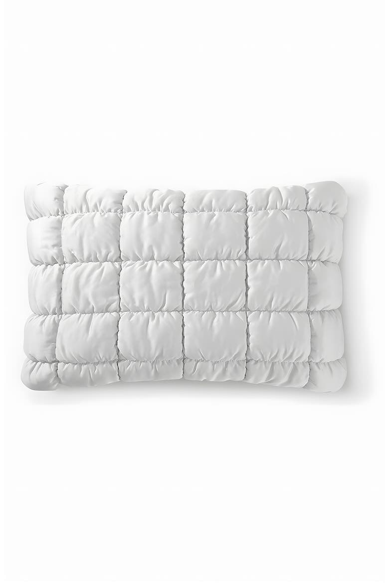 Puff Squares Set of 2 Pillow Shams, Main, color, PEARL GRAY
