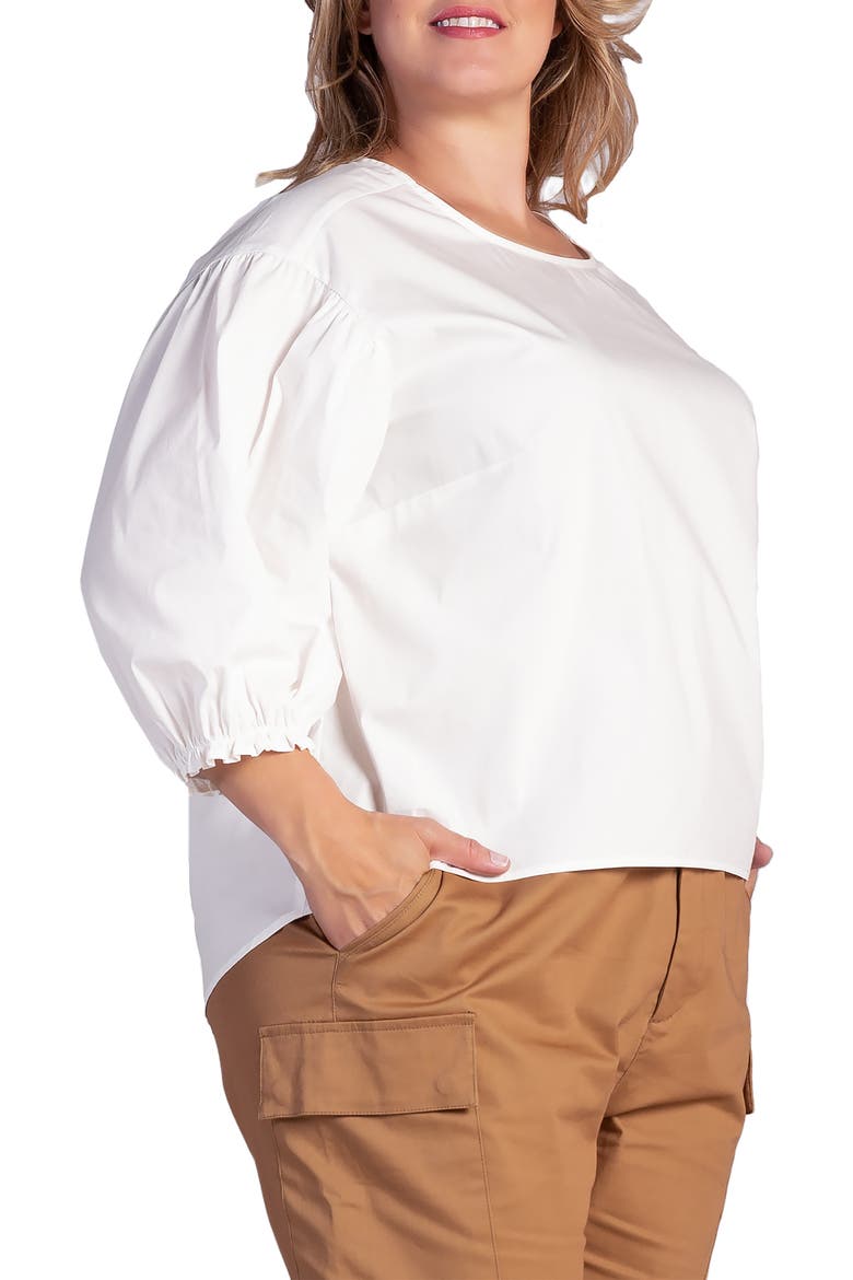Saber Balloon Sleeve Blouse, Alternate, color, OFF WHITE
