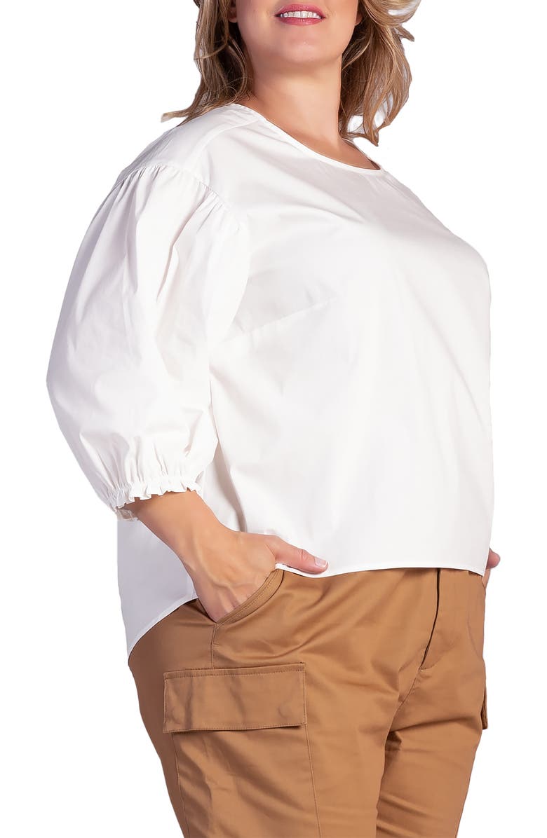 Standards & Practices Saber Balloon Sleeve Blouse, Alternate, color, Off White