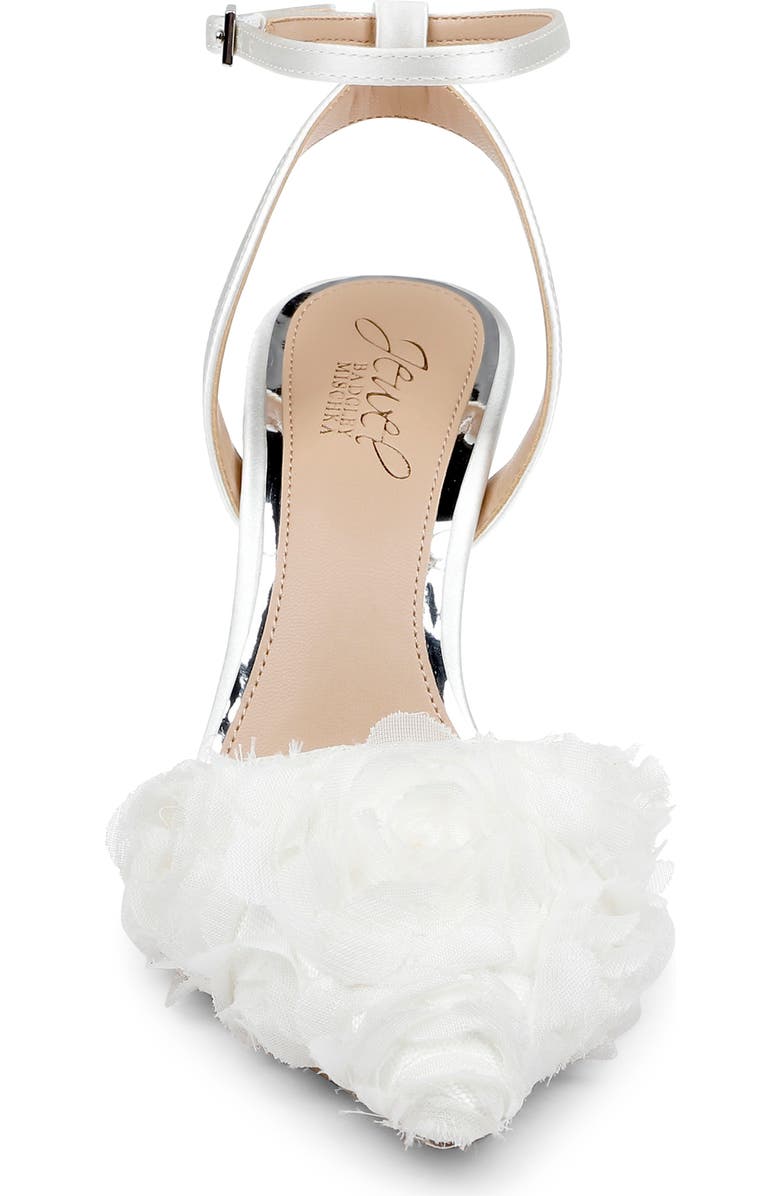 Jewel Badgley Mischka Shannon Pointed Toe Ankle Strap Pump, Alternate, color, Ivory/ Ivory