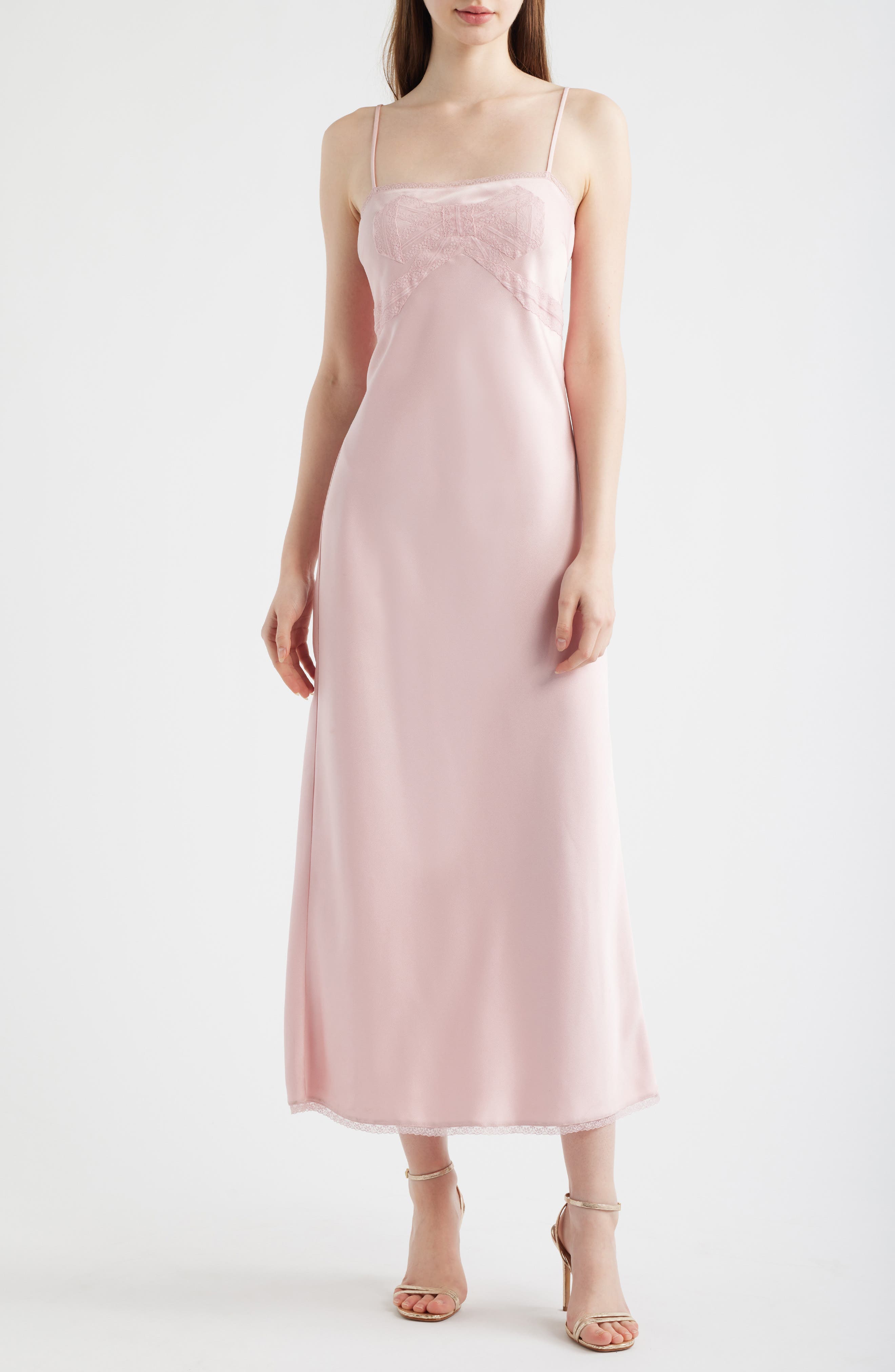 Isolie Lace Satin Maxi Dress - image 3