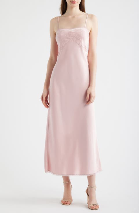 Isolie Lace Satin Maxi Dress