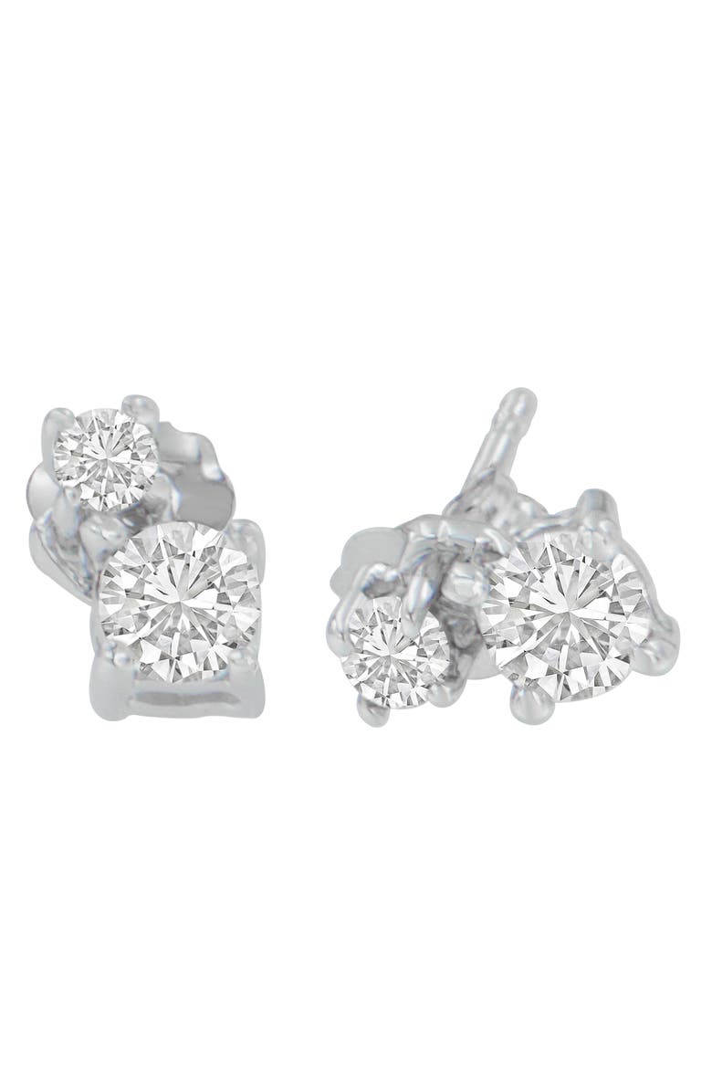 Haus of Brilliance 14K White Gold 1/2 Cttw Round Diamond Earrings, Alternate, color, White
