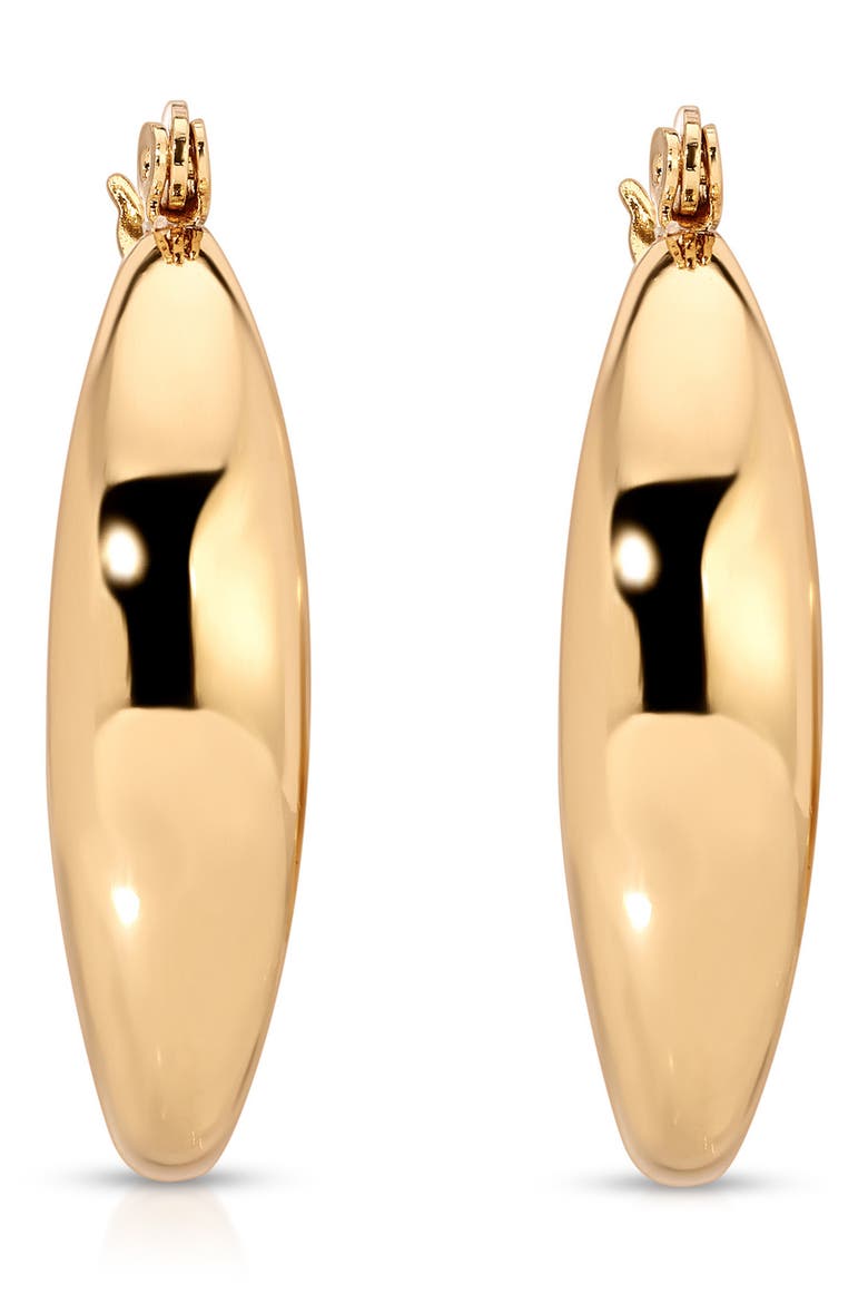 Smooth Crescent Hoop Earrings, Alternate, color, GOLD