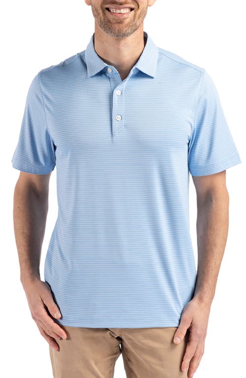 Cutter & Buck Forge Eco Stripe Performance Golf Polo in Atlas/white 