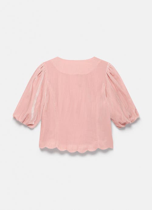 Mint Velvet Velvet Scallop Trim Top In Pink