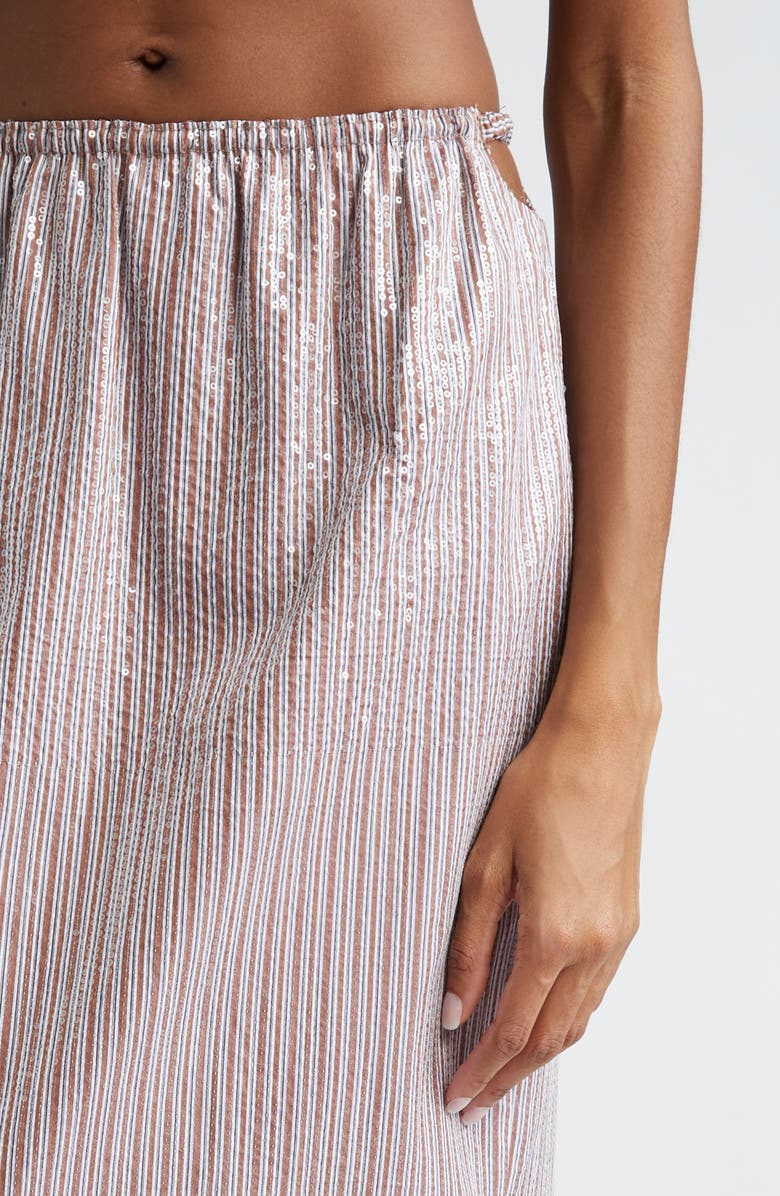 Saks Potts Livia Sequin Stripe Cotton Skirt, Alternate, color, 